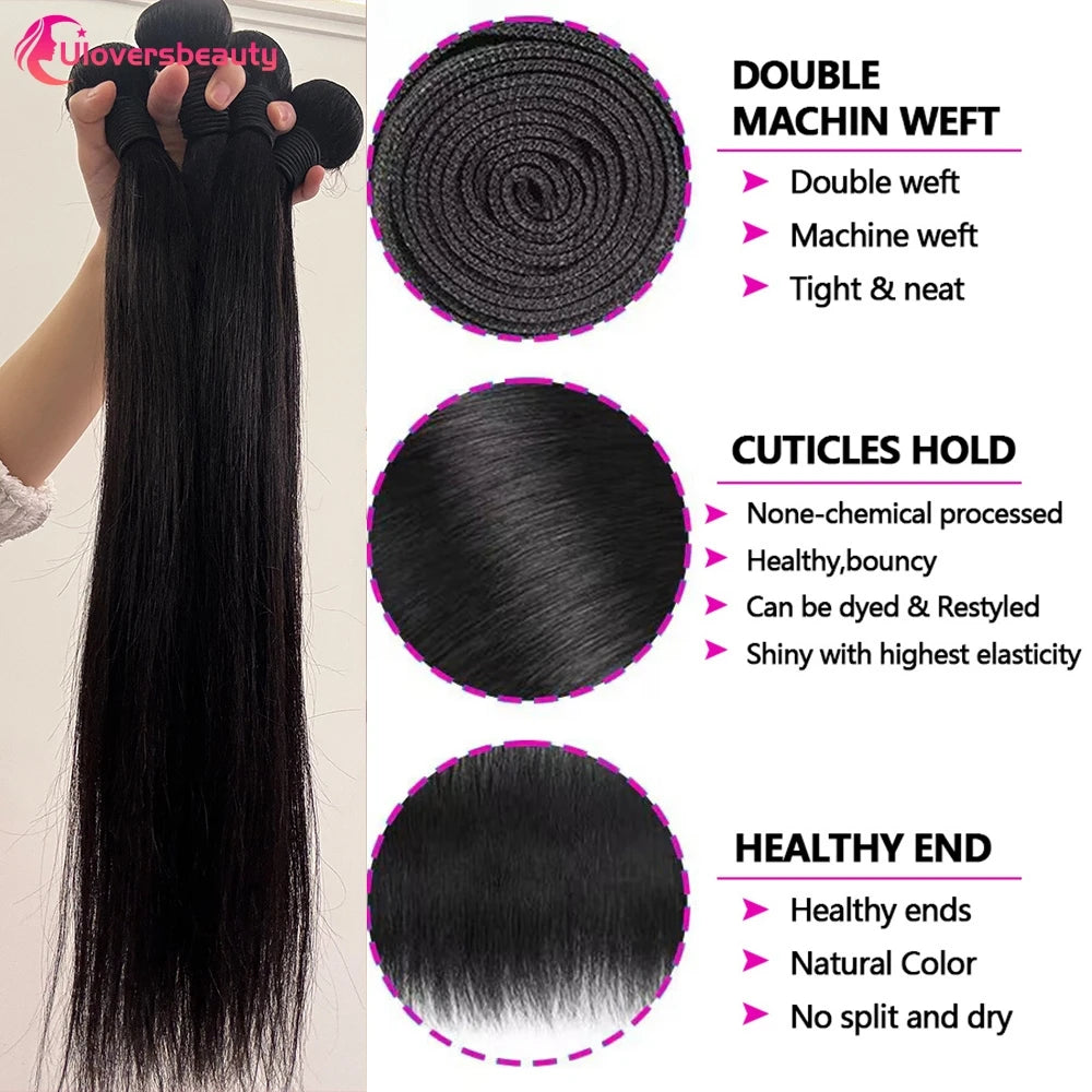 18-24 Inch Raw Straight Human Hair Bundles