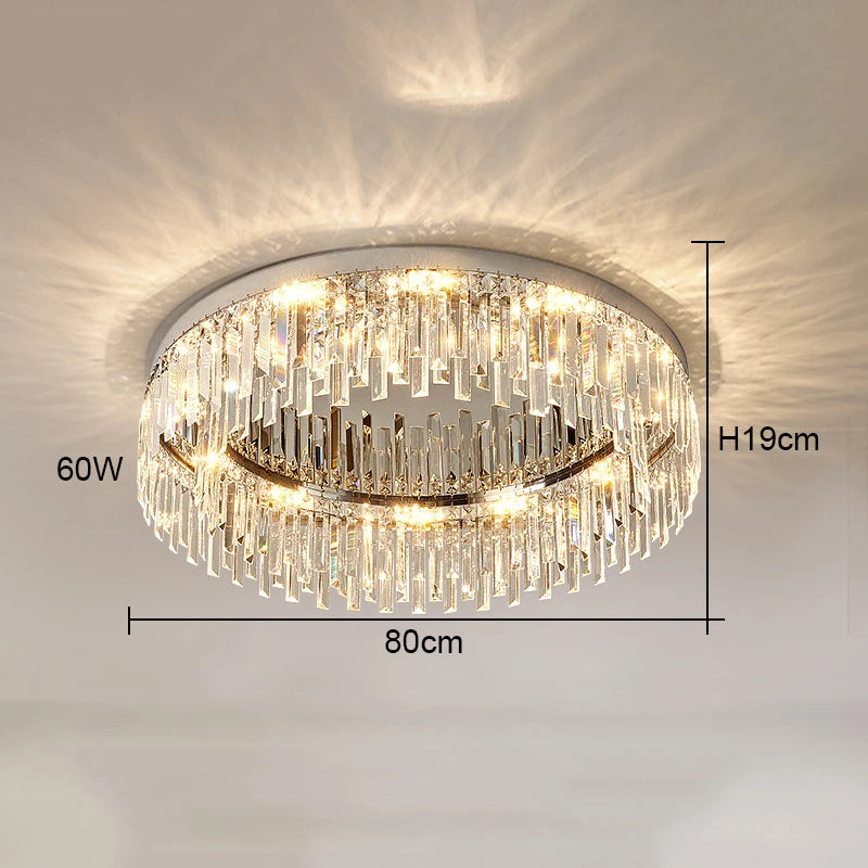 Round Crystal Ceiling Lamp