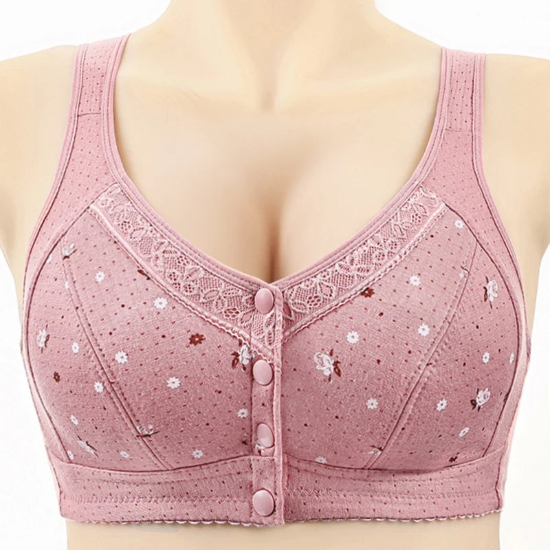 5-Piece Front-Closure Plus Size Bra Set - detail view