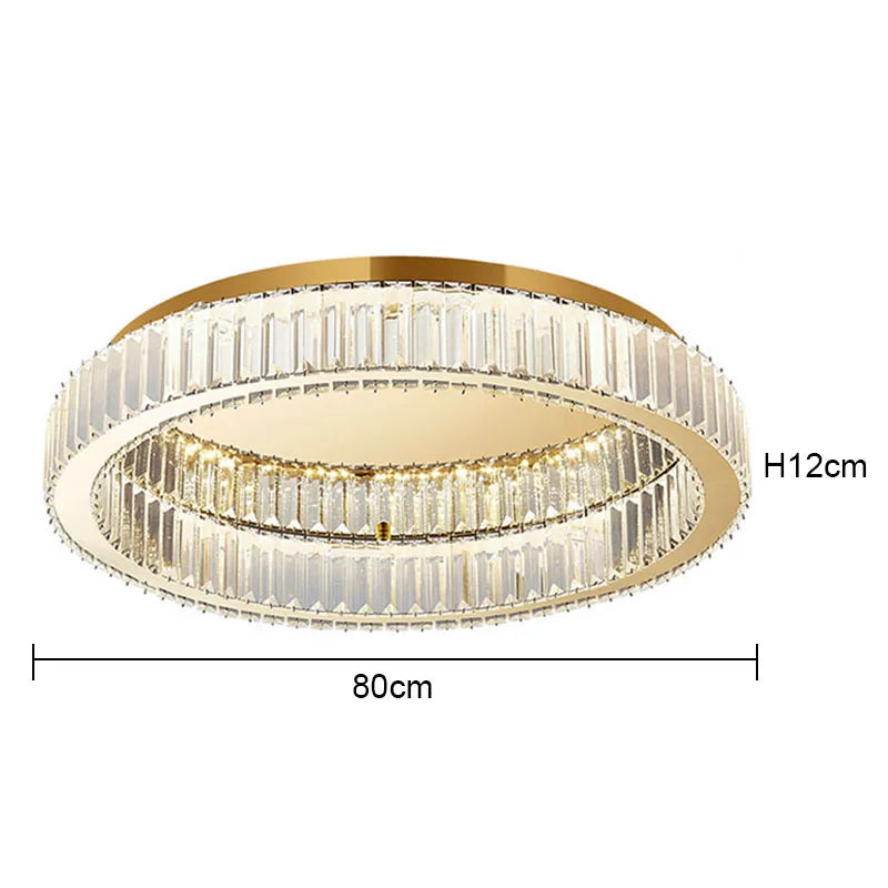 Round Crystal Ceiling Lamp, Luxury