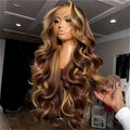 HD Lace Front Wig, Honey Blonde Ombre Highlight