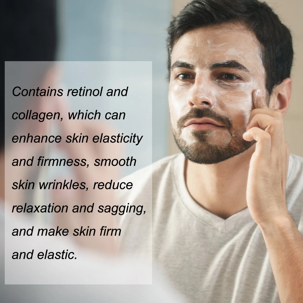 Men's Retinol Collagen Firming Moisturizing Cream Hyaluronic Acid Face Cream Anti-Wrinkle Aging Facial Skin Care Smoothing Hydrating Dry Skin Remedy Reduce Fine Lines Barrier Protection Serum