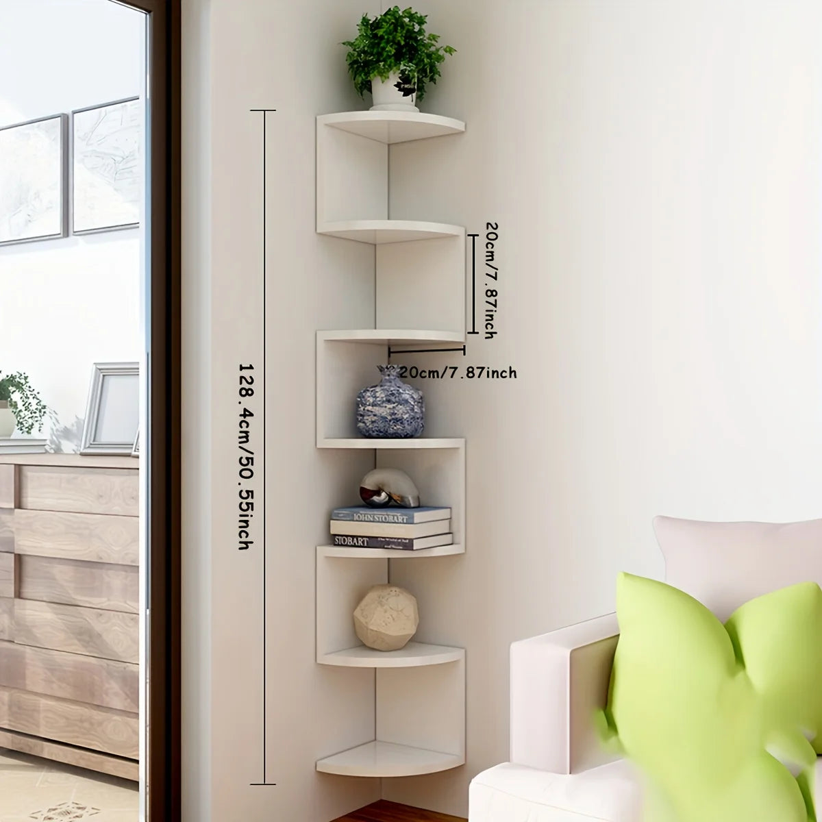 7-Tier Wall-Mounted Corner Shelf