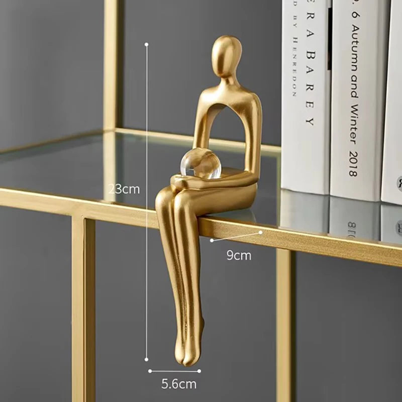 Abstract Golden Resin Figure Ornament