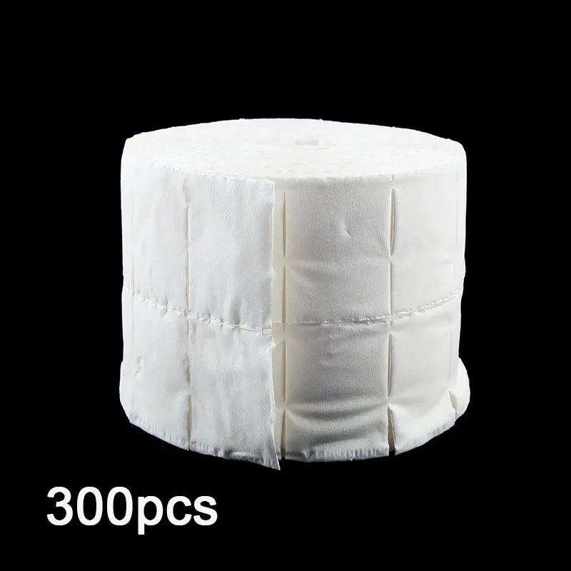 300Pcs Nail Wipe Cotton Pads Nail Manicure Soak Nail Art Cleaning Manicure Tool Polish Remover Cleaner Paper Small Roll