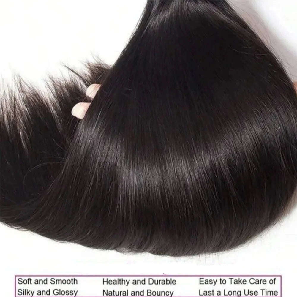 40-42 Inch Long Straight Human Hair Bundles - detail view