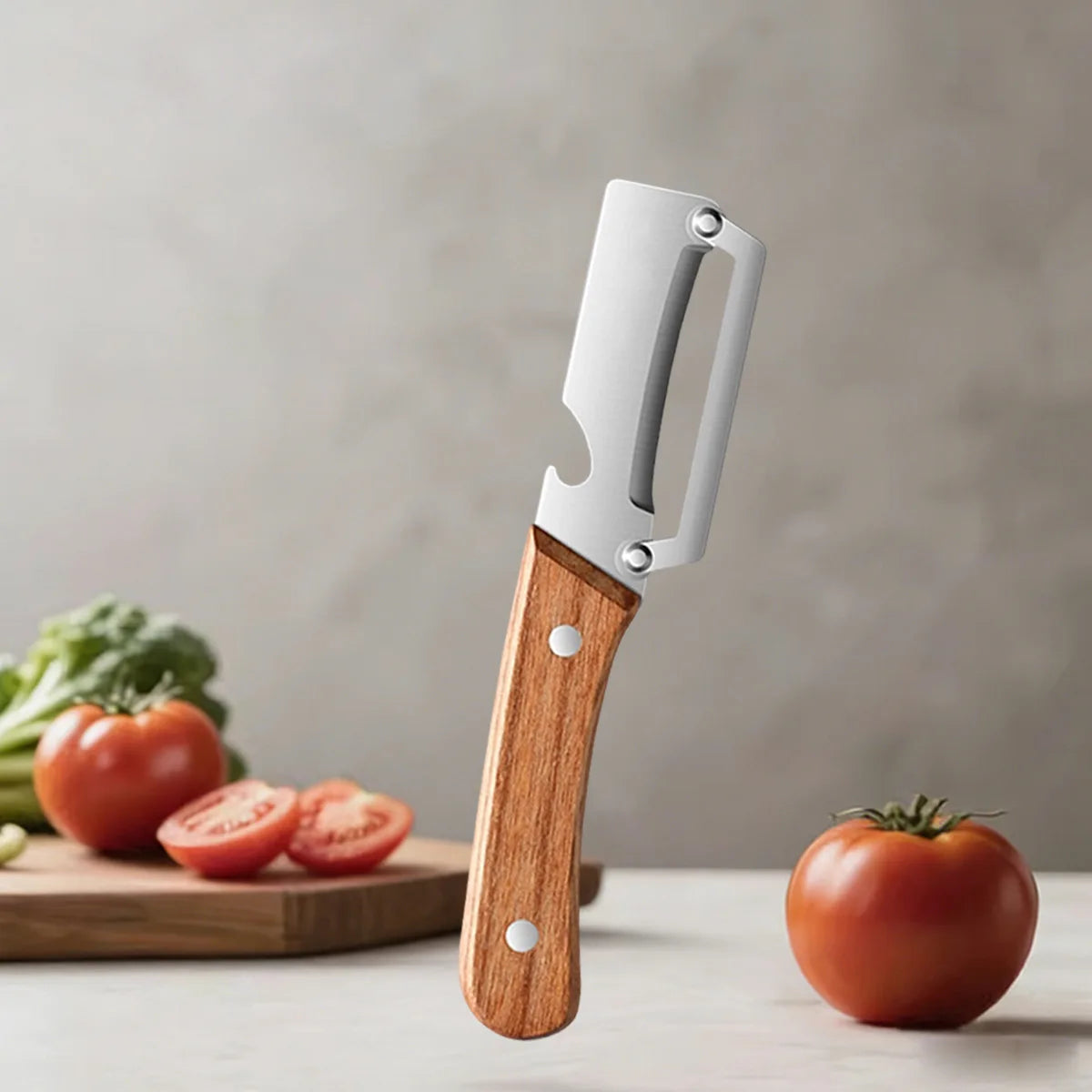 Wooden Handle Vegetable Peeler