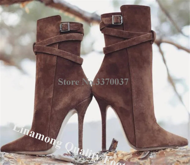 Women's Suede Stiletto Ankle Booties