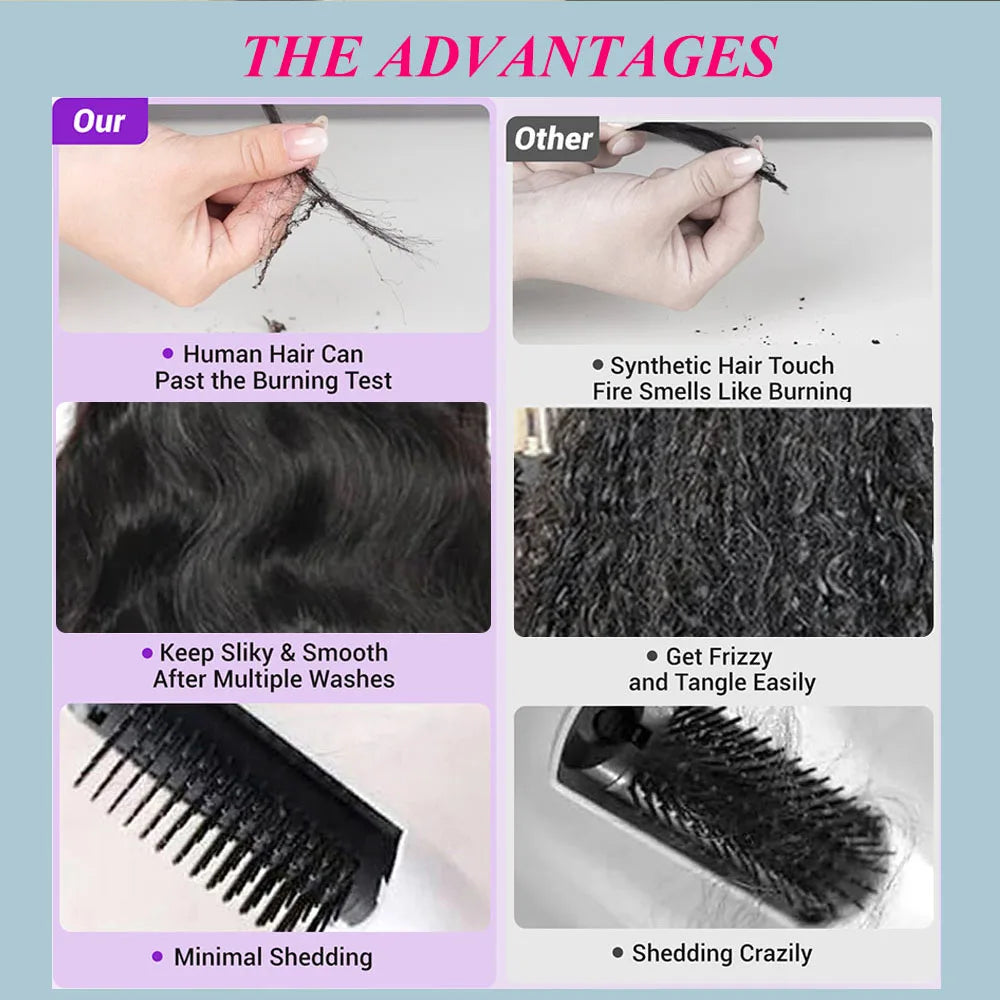 250% Density Glueless Bob Wig, Body Wave