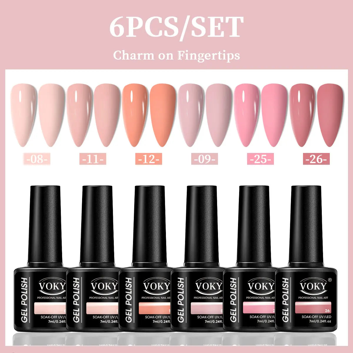 VOKY 6-Piecue Set of Nail Gel, Seasonal Fashionable Nail Gel, The Perfect Gift for Ladies to Give During Festivals