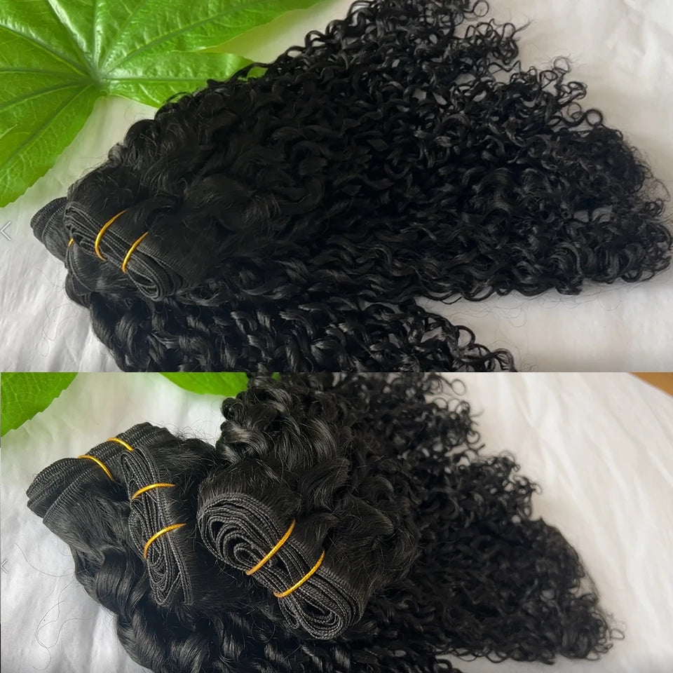 Pixie Afro Curly Human Hair Bundles - detail view