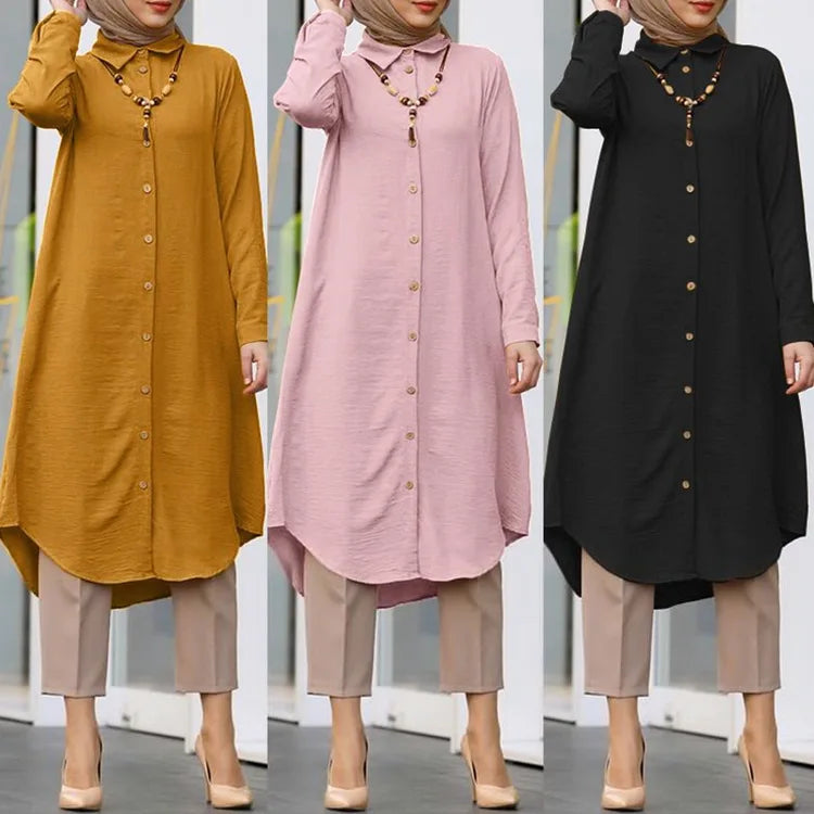 Women's Loose Long-Sleeve Modest Tunic