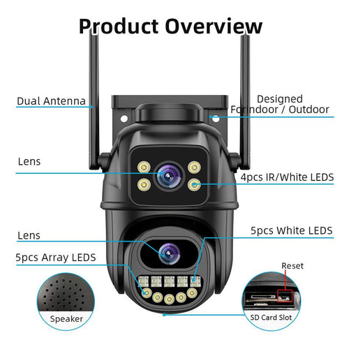 8MP Dual Lens WiFi Security Camera