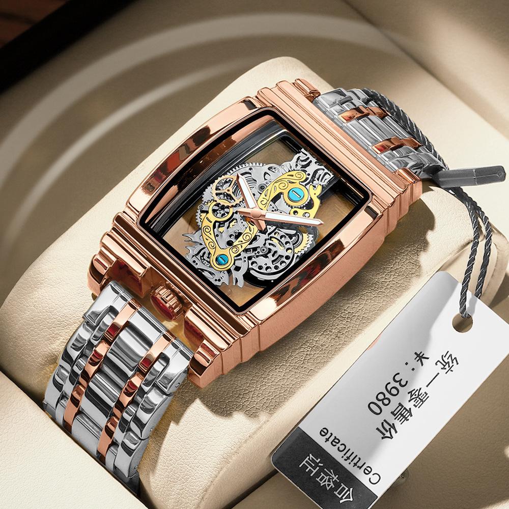 Wine Barrel Gear-Shaped Hollow Quartz Watch - alternate view