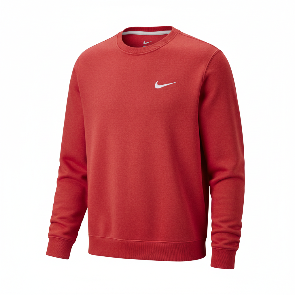 Nike Club Fleece Pullover Crewneck Red