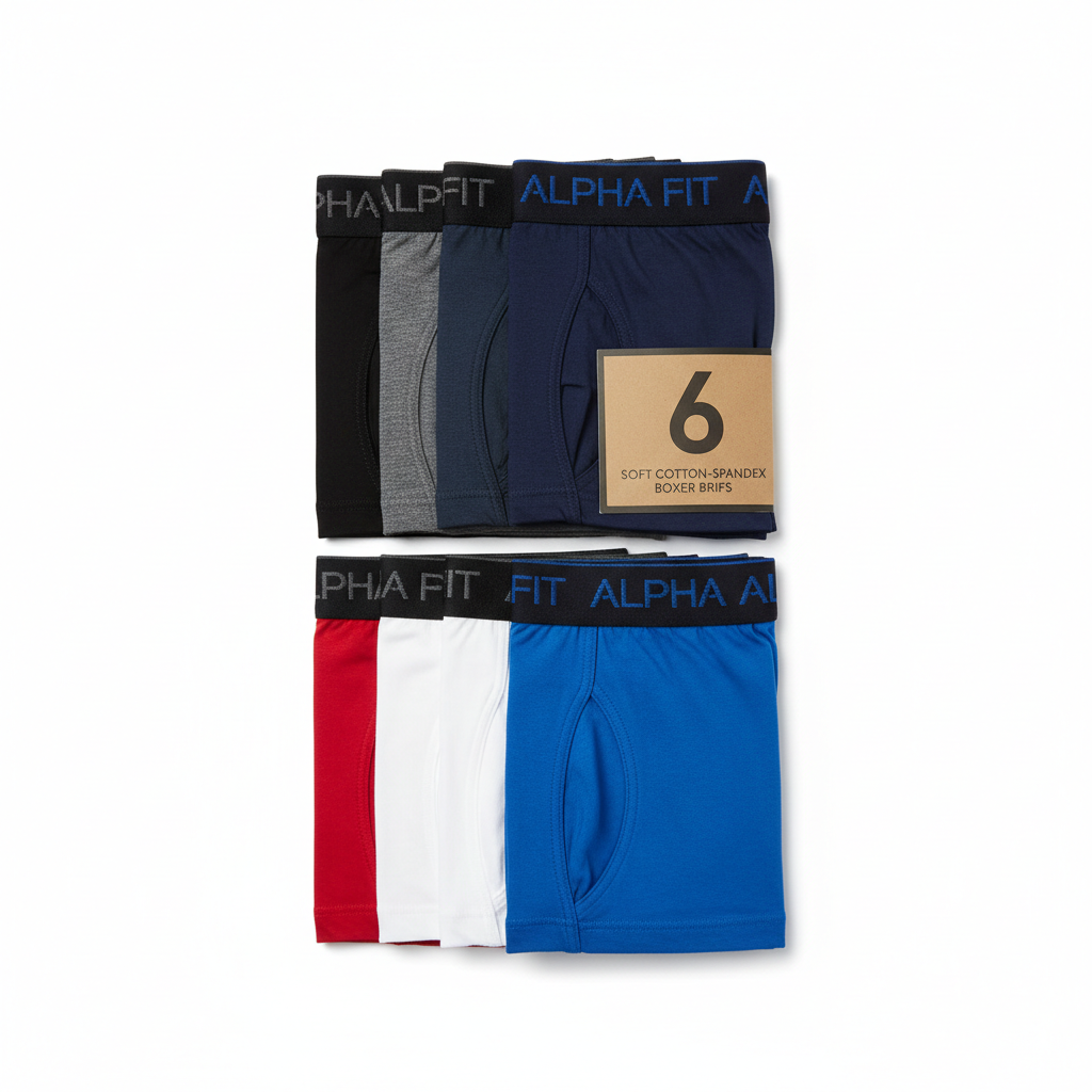 Men's Boxer Briefs Multipack 6-Pack in assorted colors