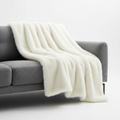 Faux Fur Accent Throw Blanket