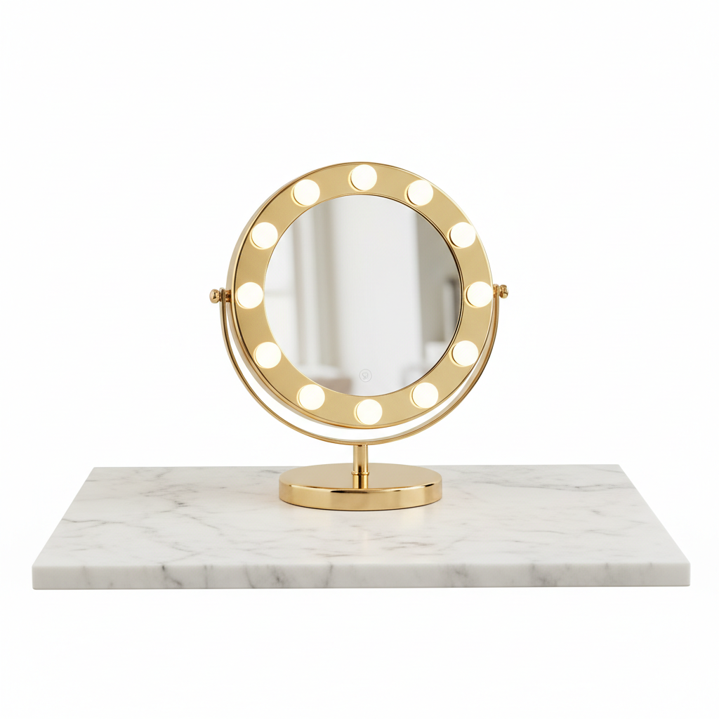 Gold Vanity Mirror Tabletop 7 inch