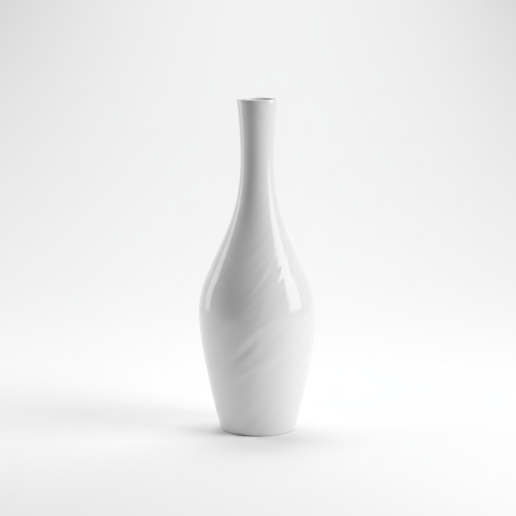 White Minimalist Ceramic Vase
