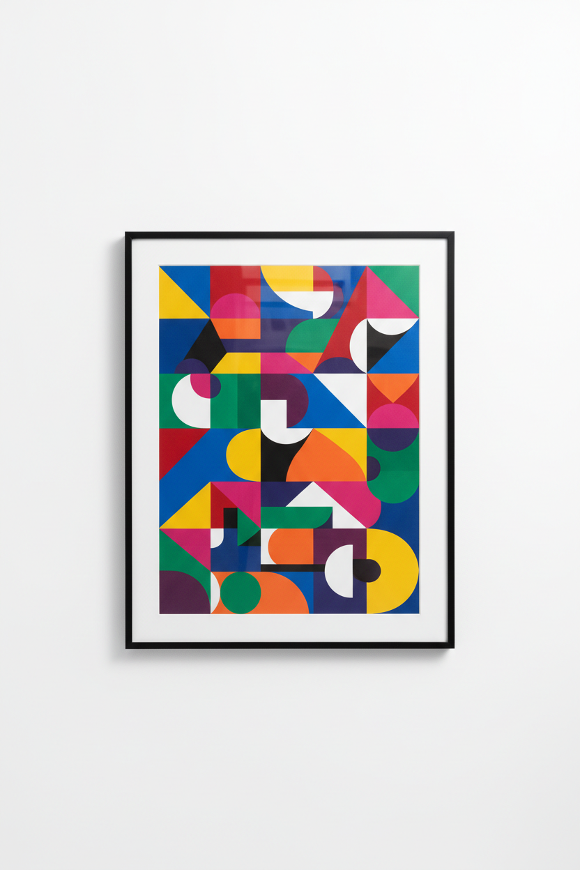 Colorful Geometric Living Room Wall Art Print