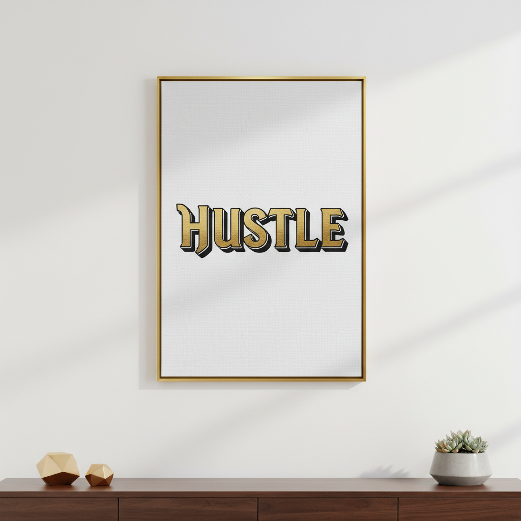 Motivational Hustle Quote Canvas Print