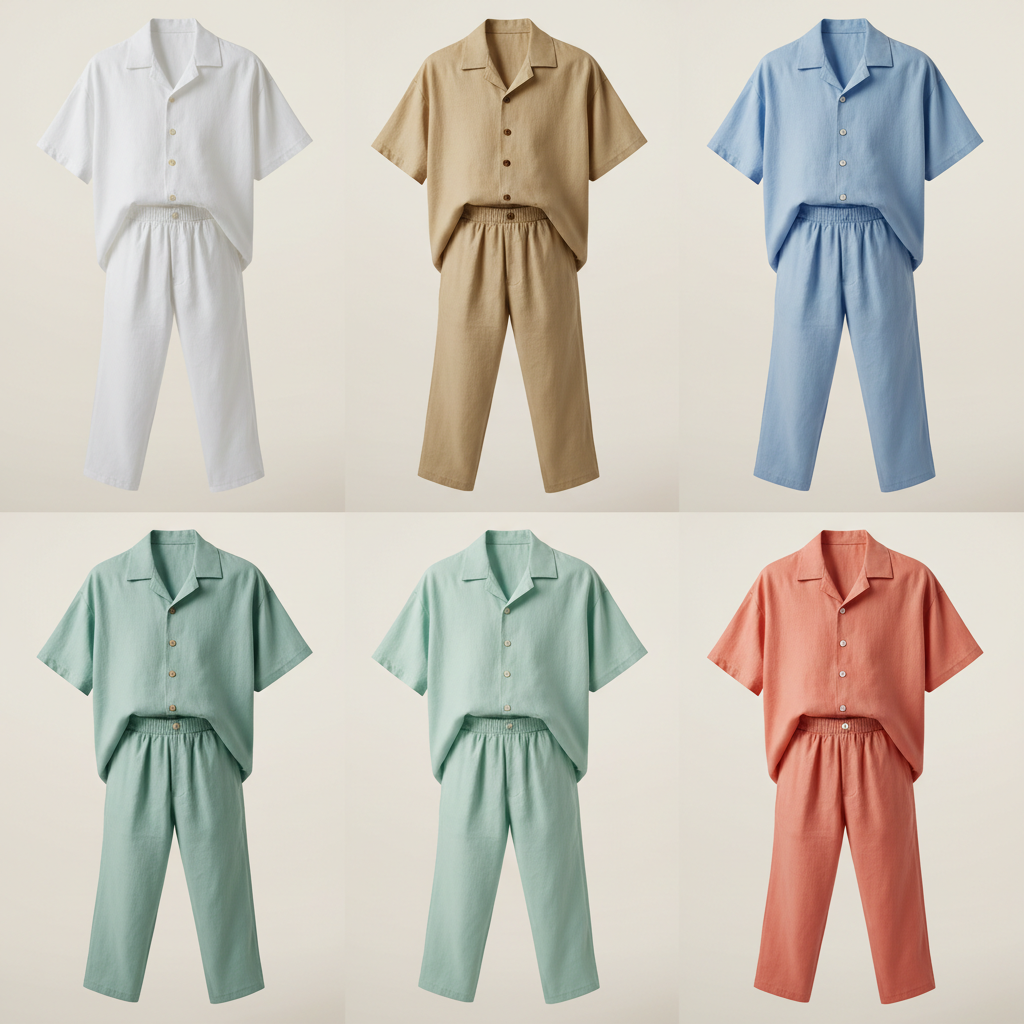 Men's 2-Piece Linen Walking Suit in multiple summer colors