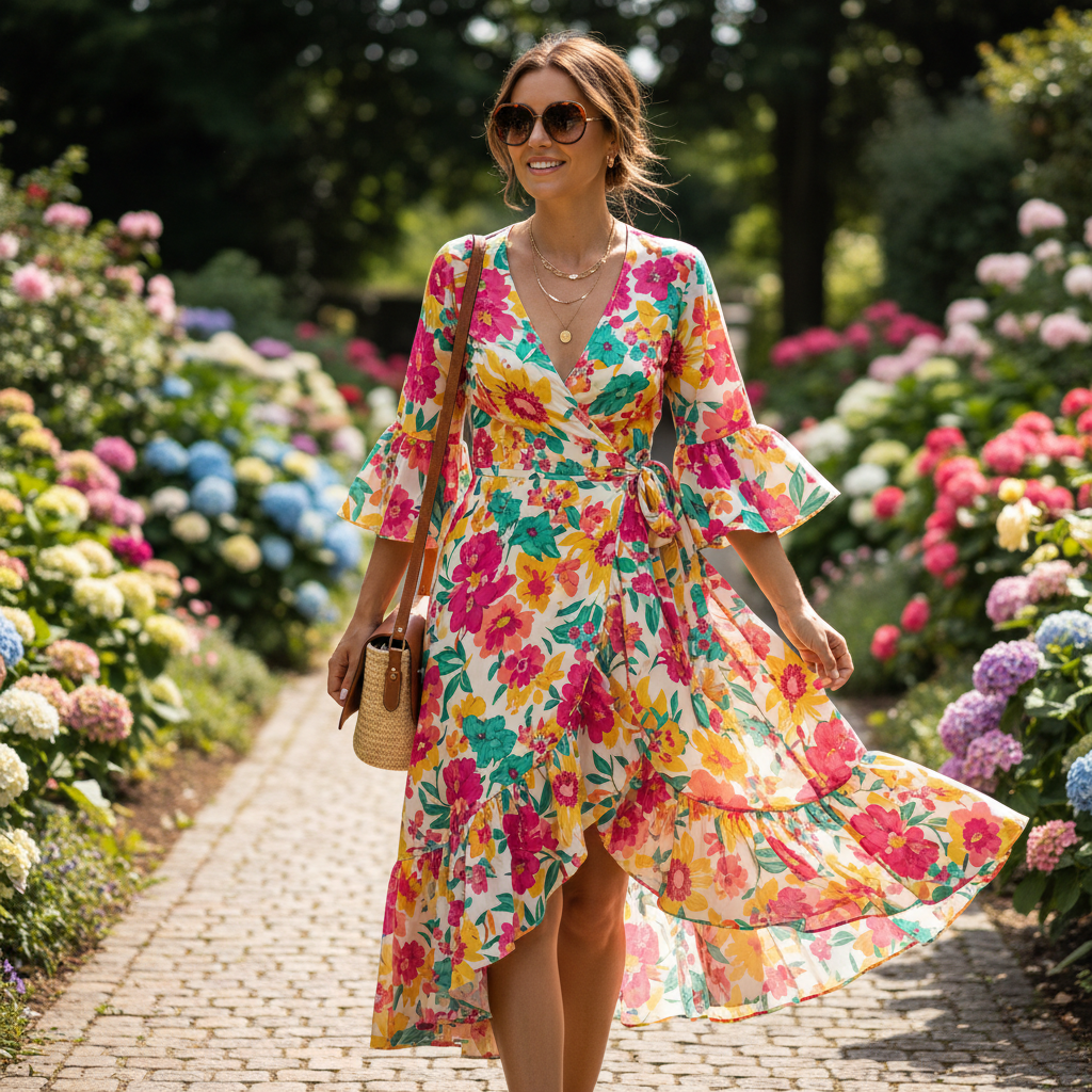 Lonniemac's Women's Floral Wrap Dress