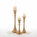 Decorative Gold Candle Holders Set of 3