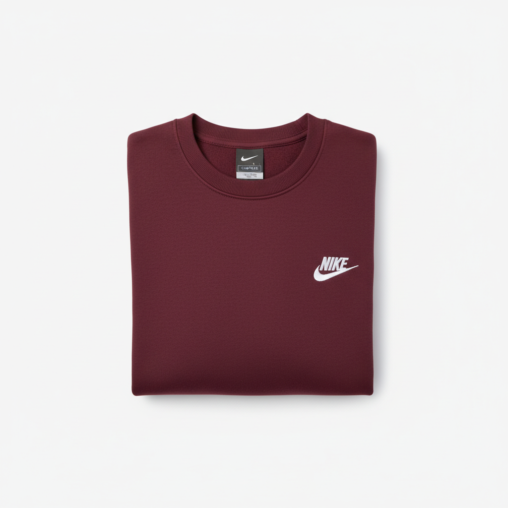 Nike Club Fleece Crewneck Burgundy