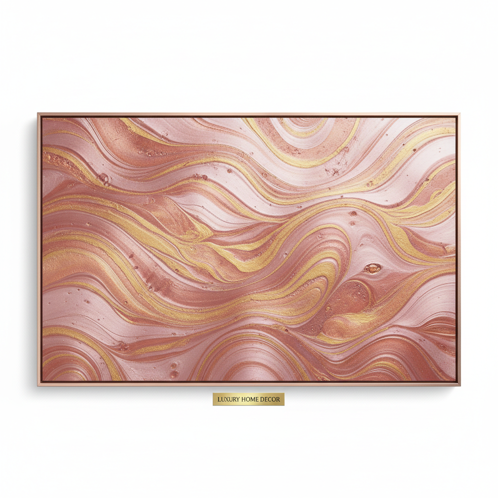 Glam Rose Gold Abstract Canvas Print