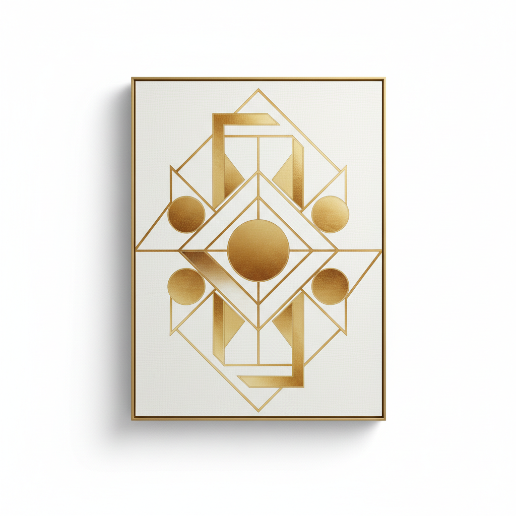 Abstract Gold Geometric Canvas Print
