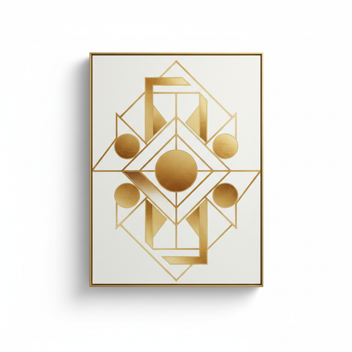 Abstract Gold Geometric Canvas Print