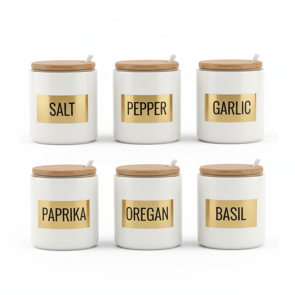 Ceramic Spice Jar Set 6pc