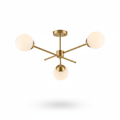 Modern 3-Light Chandelier Brushed Gold