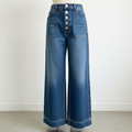 High-Waist Wide-Leg Jeans with Pockets